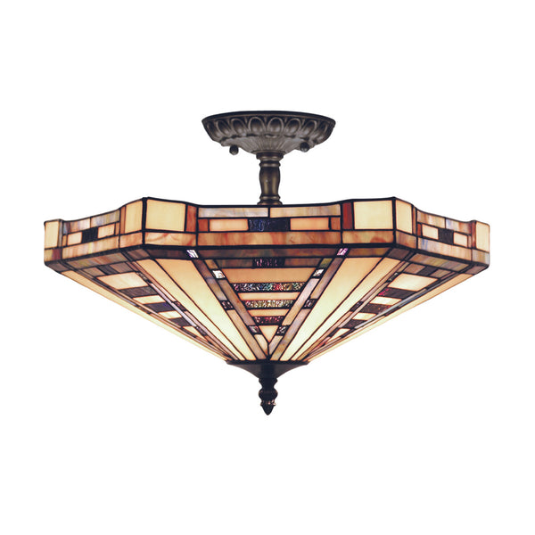 American Art 3-Light Semi Flush In Classic Bronze