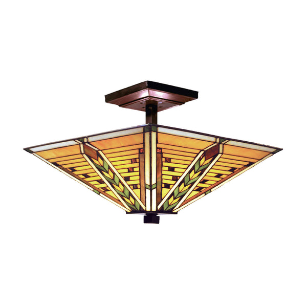 Arrowhead 3-Light Semi Flush In Tiffany Bronze