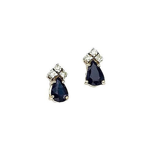 14kt Gold, Blue Sapphire and Diamond Earrings 1ct TW