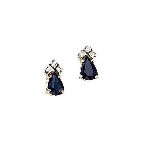 14kt Gold, Blue Sapphire and Diamond Earrings 1ct TW