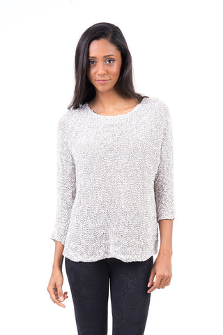 Boucle Knit Baggy Jumper-Stone-Large - UK (12-14)