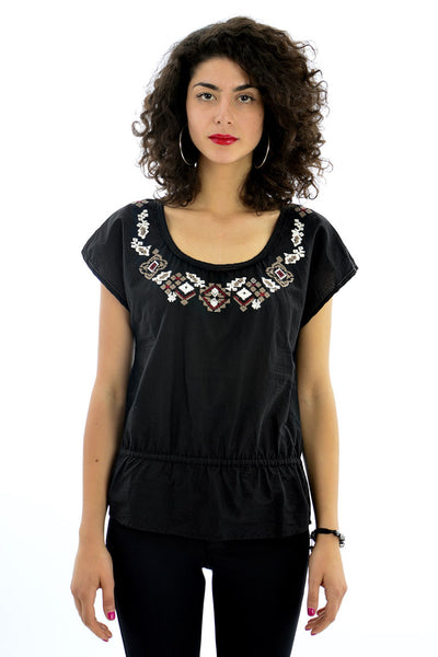 Black Top With Embroidery