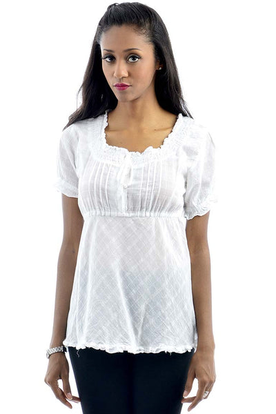 White Short Sleeve Top
