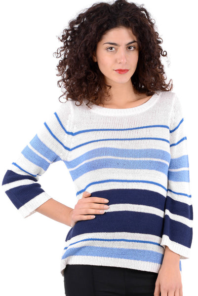 Blue Stripe Knit Jumper - PLUS SIZES AVAILABLE
