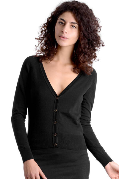 Button Front V Neck Cardigan - PLUS SIZES AVAILABLE