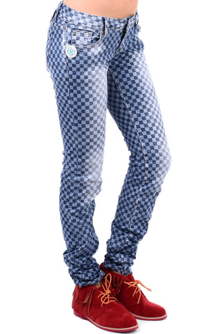 Blue Checked Jeans