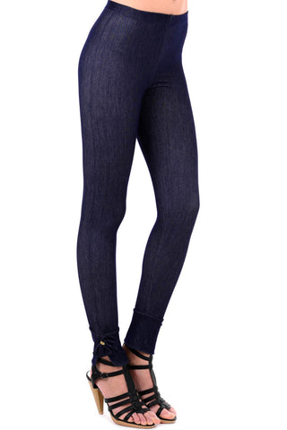 Blue Jeggings With Bow