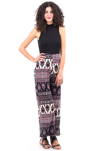 Black Jumpsuit With Paisley Print-Black-UK 12 - EU 40