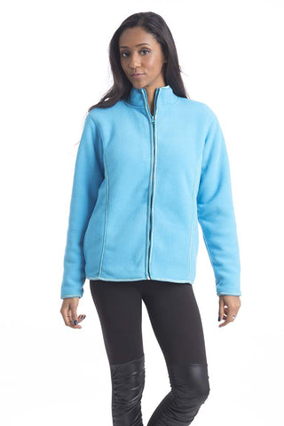 Zipped Fleeced Jacket With Side Pockets-Brown-Small - UK (8-10)