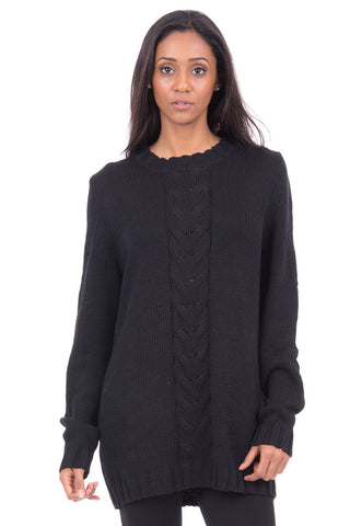 Black Loose Fitting Cotton Jumper -Black-XLarge - UK (16-18)